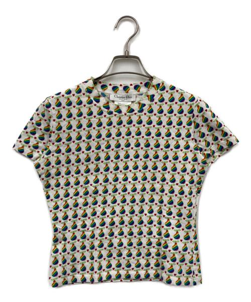 Christian Dior（クリスチャン ディオール）Christian Dior (クリスチャン ディオール) ラフランス柄 Tシャツ ホワイト サイズ:38の古着・服飾アイテム
