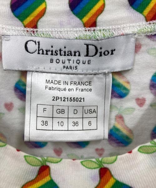 Christian Dior（クリスチャン ディオール）Christian Dior (クリスチャン ディオール) ラフランス柄 Tシャツ ホワイト サイズ:38の古着・服飾アイテム