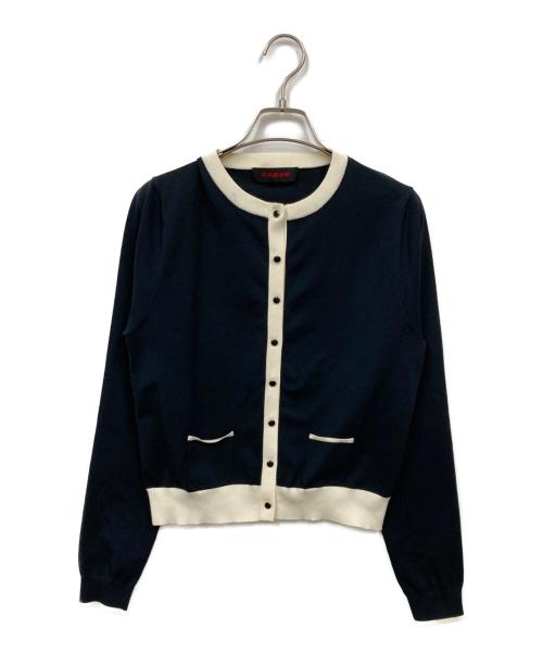 CABAN（キャバン）CABaN (キャバン) ファインポリエステルクルーネックカーディガン ブラック サイズ:Freeの古着・服飾アイテム