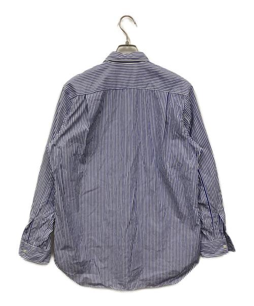 PLAY COMME des GARCONS（プレイコムデギャルソン）PLAY COMME des GARCONS (プレイコムデギャルソン) Stripe Shirt With Black Emblem Pattern ブルー サイズ:Mの古着・服飾アイテム