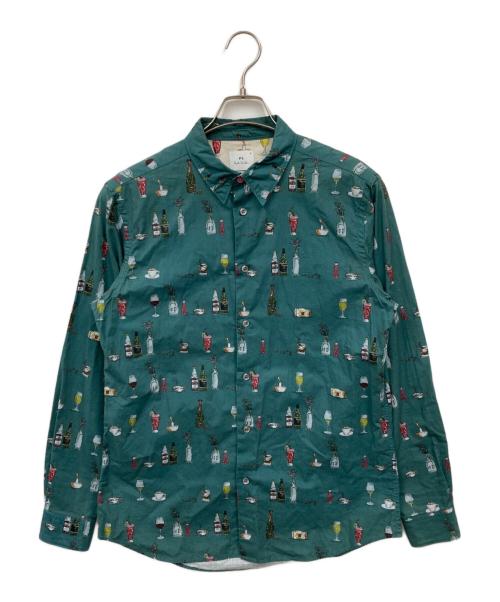 PAUL SMITH（ポールスミス）PAUL SMITH (ポールスミス) 総柄シャツ グリーン サイズ:Mの古着・服飾アイテム