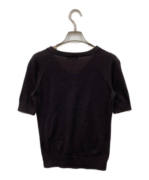 CELINE（セリーヌ）CELINE (セリーヌ) 半袖ニット ネイビー サイズ:Sの古着・服飾アイテム