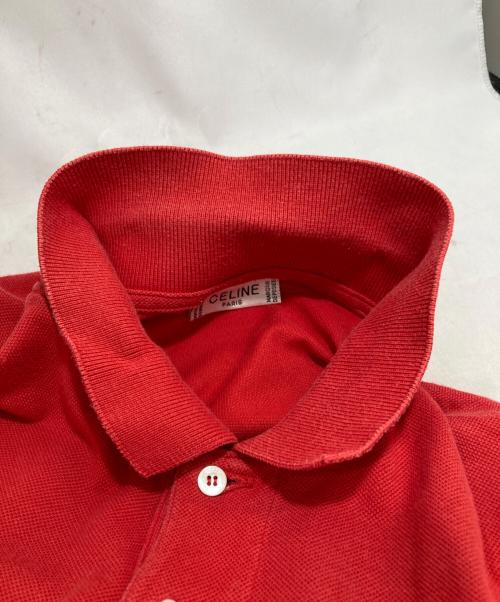 CELINE（セリーヌ）CELINE (セリーヌ) ポロシャツ レッド サイズ:Lの古着・服飾アイテム