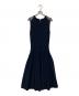 BORDERS AT BALCONY（ボーダーズアットバルコニー）の古着「SCALLOP KNIT DRESS ノースリーブワンピース」｜ネイビー