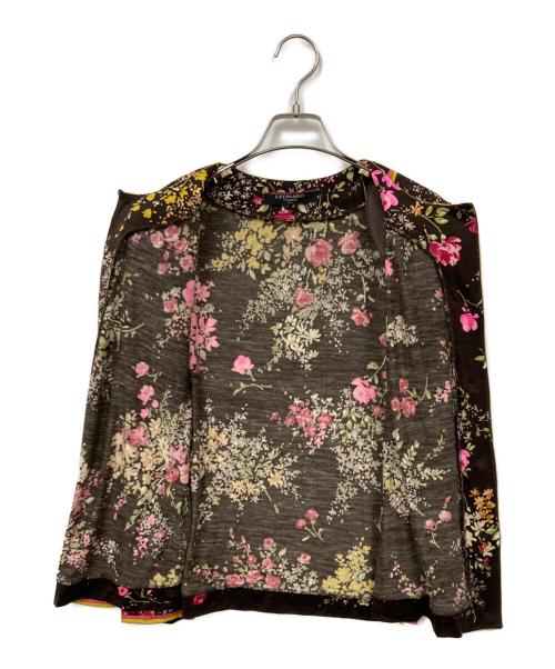 LEONARD FASHION（レオナールファッション）LEONARD FASHION (レオナールファッション) ウールシルクカーディガン ブラウン サイズ:Lの古着・服飾アイテム
