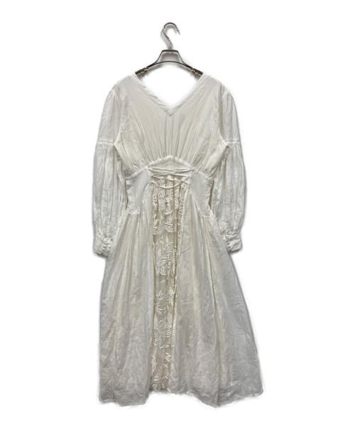 Ameri（アメリ）Ameri (アメリ) SHIRRING PLEATS DRESS ホワイト サイズ:Sの古着・服飾アイテム