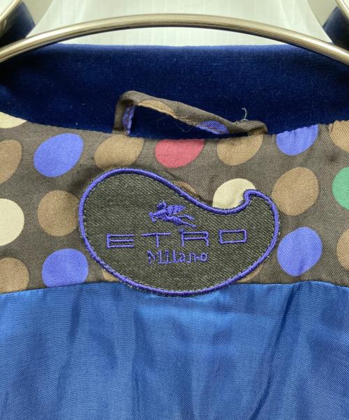 ETRO（エトロ）ETRO (エトロ) ベロアジャケット ブルー サイズ:42の古着・服飾アイテム