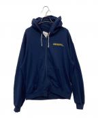 A MACHINEエーマシン）の古着「ZIP HOODIE - BLANCH PATTERN-SEA」｜ネイビー