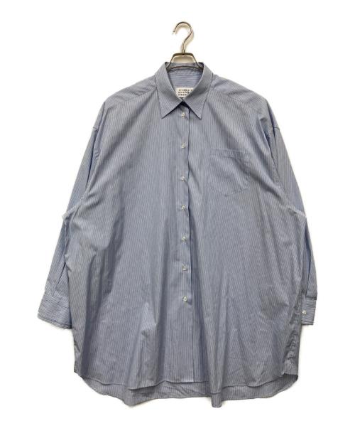 Maison Margiela（メゾンマルジェラ）Maison Margiela (メゾンマルジェラ) ピンストライプロングシャツ ブルー サイズ:XSの古着・服飾アイテム