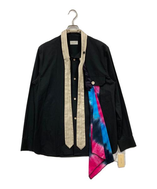 BED J.W. FORD（ベッドフォード）BED J.W. FORD (ベッドフォード) スカーフ付き ネクタイシャツ ブラックの古着・服飾アイテム