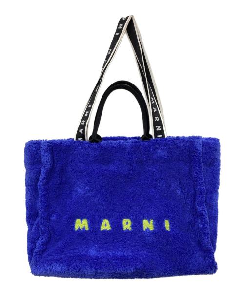 MARNI（マルニ）MARNI (マルニ) Logo Strap Terry Tote Bag ブルーの古着・服飾アイテム