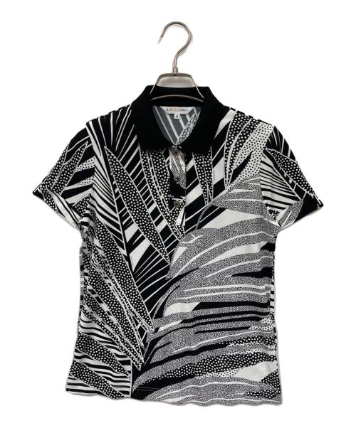 LEONARD SPORT（レオナール スポーツ）LEONARD SPORT (レオナール スポーツ) ポロシャツ ブラック×ホワイト サイズ:38の古着・服飾アイテム