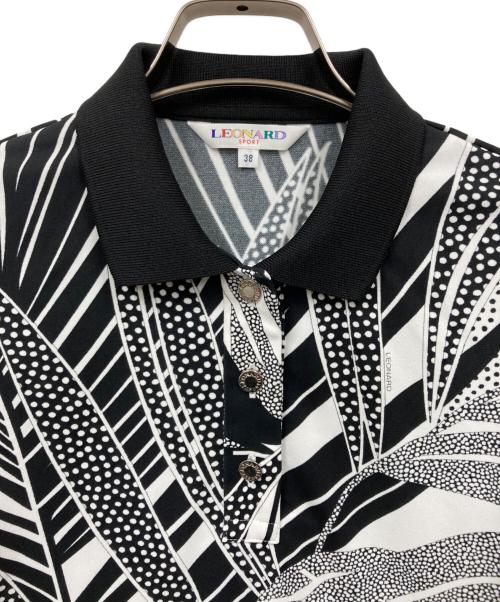 LEONARD SPORT（レオナール スポーツ）LEONARD SPORT (レオナール スポーツ) ポロシャツ ブラック×ホワイト サイズ:38の古着・服飾アイテム