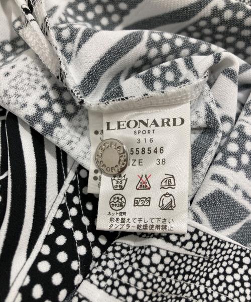 LEONARD SPORT（レオナール スポーツ）LEONARD SPORT (レオナール スポーツ) ポロシャツ ブラック×ホワイト サイズ:38の古着・服飾アイテム