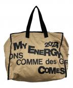 COMME des GARCONSコムデギャルソン）の古着「ロゴプリントホリデーシーズンメッセージバッグ」｜ベージュ