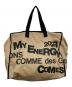 COMME des GARCONS（コムデギャルソン）の古着「ロゴプリントホリデーシーズンメッセージバッグ」｜ベージュ