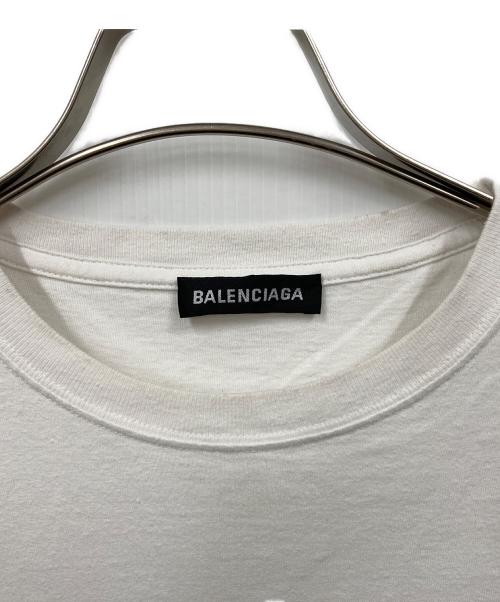 BALENCIAGA（バレンシアガ）BALENCIAGA (バレンシアガ) BBロゴクールネックT ホワイト サイズ:Sの古着・服飾アイテム