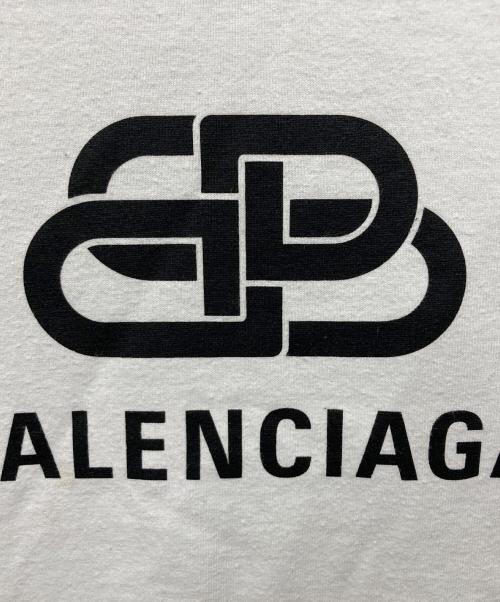BALENCIAGA（バレンシアガ）BALENCIAGA (バレンシアガ) BBロゴクールネックT ホワイト サイズ:Sの古着・服飾アイテム