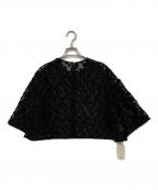 LOHENローヘン）の古着「SHEER JACQUARD CROPPED BLOUSE」｜ブラック