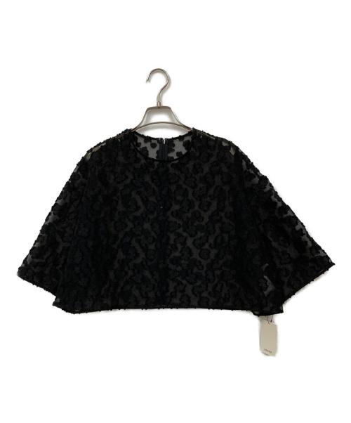 LOHEN（ローヘン）LOHEN (ローヘン) SHEER JACQUARD CROPPED BLOUSE ブラック サイズ:FREE 未使用品の古着・服飾アイテム