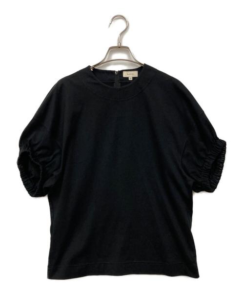 BLAMINK（ブラミンク）BLAMINK (ブラミンク) クルーネックギャザーショートスリーブ トップス ネイビー サイズ:38の古着・服飾アイテム