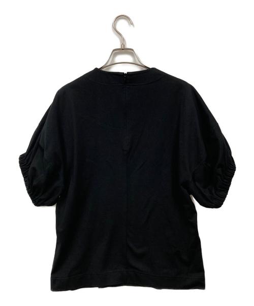 BLAMINK（ブラミンク）BLAMINK (ブラミンク) クルーネックギャザーショートスリーブ トップス ネイビー サイズ:38の古着・服飾アイテム