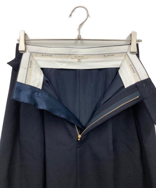BLAMINK（ブラミンク）BLAMINK (ブラミンク) ウールタックタイトスカート ネイビー サイズ:36の古着・服飾アイテム