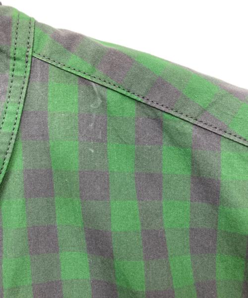BLAMINK（ブラミンク）BLAMINK (ブラミンク) M．SUMMERブロックチェックバンドカラーワンピース グリーン サイズ:36の古着・服飾アイテム