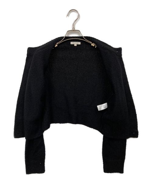 BLAMINK（ブラミンク）BLAMINK (ブラミンク) シルク100%5Gクルーネックカーディガン ブラック サイズ:36の古着・服飾アイテム