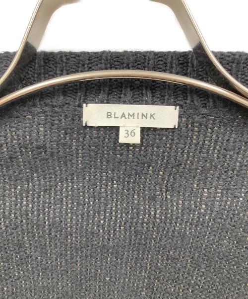 BLAMINK（ブラミンク）BLAMINK (ブラミンク) シルク100%5Gクルーネックカーディガン ブラック サイズ:36の古着・服飾アイテム