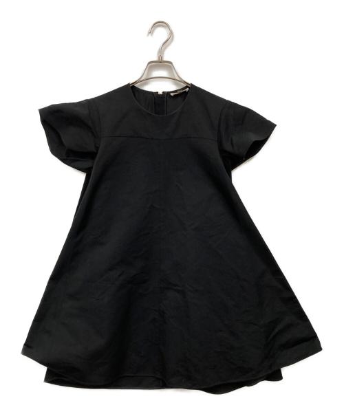 BLAMINK（ブラミンク）BLAMINK (ブラミンク) フレアショートスリーブブラウス ブラック サイズ:38の古着・服飾アイテム