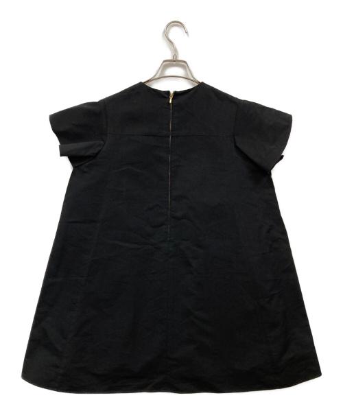BLAMINK（ブラミンク）BLAMINK (ブラミンク) フレアショートスリーブブラウス ブラック サイズ:38の古着・服飾アイテム