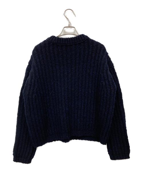 BLAMINK（ブラミンク）BLAMINK (ブラミンク) カシミヤウール1.5Gクルーネックニット ネイビー サイズ:36の古着・服飾アイテム