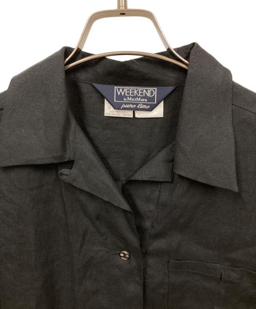 WEEKEND Max Mara（ウィークエンド マックスマーラ）Weekend Max Mara (ウィークエンド マックスマーラ) 半袖リネンシャツ ブラック サイズ:Mの古着・服飾アイテム