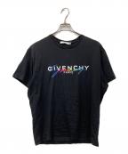 GIVENCHYジバンシィ）の古着「レインボー シグネチャ ロゴTシャツ」｜ブラック