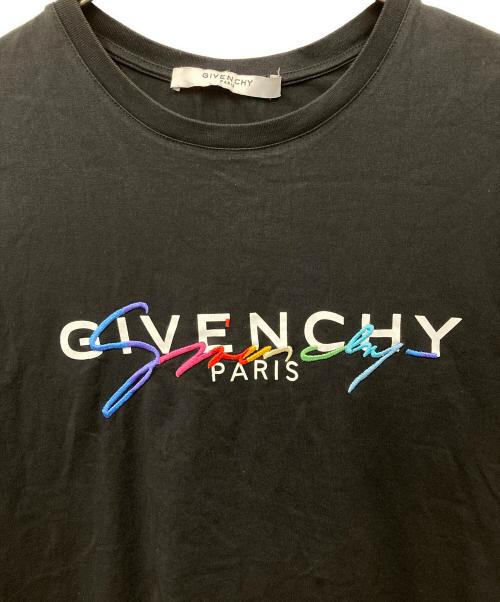 GIVENCHY（ジバンシィ）GIVENCHY (ジバンシィ) レインボー シグネチャ ロゴTシャツ ブラック サイズ:Mの古着・服飾アイテム