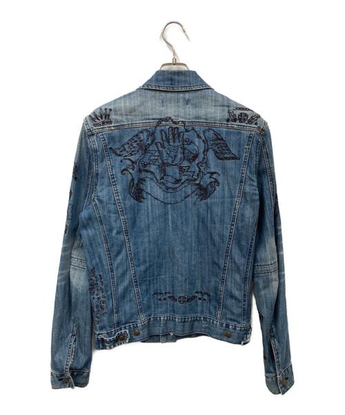 DIESEL（ディーゼル）DIESEL (ディーゼル) 刺繍デニムジャケット インディゴ サイズ:Mの古着・服飾アイテム