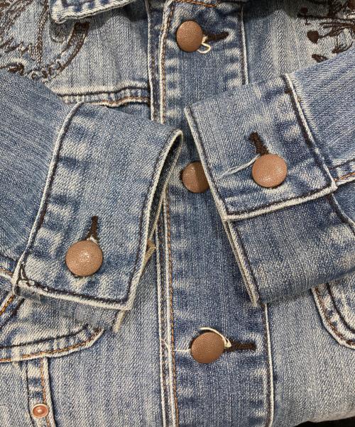 DIESEL（ディーゼル）DIESEL (ディーゼル) 刺繍デニムジャケット インディゴ サイズ:Mの古着・服飾アイテム