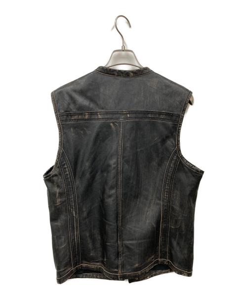 DIESEL（ディーゼル）DIESEL (ディーゼル) レザーベスト ブラック サイズ:Lの古着・服飾アイテム
