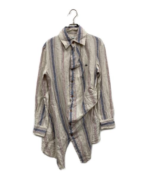 Vivienne Westwood man（ヴィヴィアン ウェストウッド マン）Vivienne Westwood man (ヴィヴィアン ウェストウッド マン) リネン変形シャツ ベージュ サイズ:44の古着・服飾アイテム