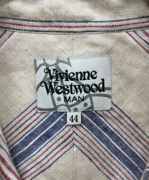 Vivienne Westwood man（ヴィヴィアン ウェストウッド マン）Vivienne Westwood man (ヴィヴィアン ウェストウッド マン) リネン変形シャツ ベージュ サイズ:44の古着・服飾アイテム