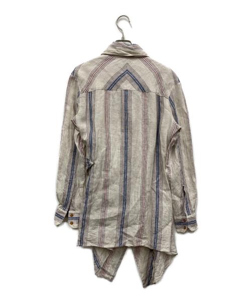 Vivienne Westwood man（ヴィヴィアン ウェストウッド マン）Vivienne Westwood man (ヴィヴィアン ウェストウッド マン) リネン変形シャツ ベージュ サイズ:44の古着・服飾アイテム
