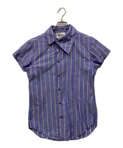 Vivienne Westwood man（ヴィヴィアン ウェストウッド マン）Vivienne Westwood man (ヴィヴィアン ウェストウッド マン) オーブデザイン半袖シャツ ブルー サイズ:Mの古着・服飾アイテム