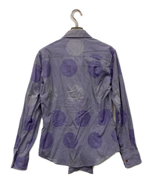 Vivienne Westwood man（ヴィヴィアン ウェストウッド マン）Vivienne Westwood man (ヴィヴィアン ウェストウッド マン) ドット柄変形シャツ パープル サイズ:44の古着・服飾アイテム
