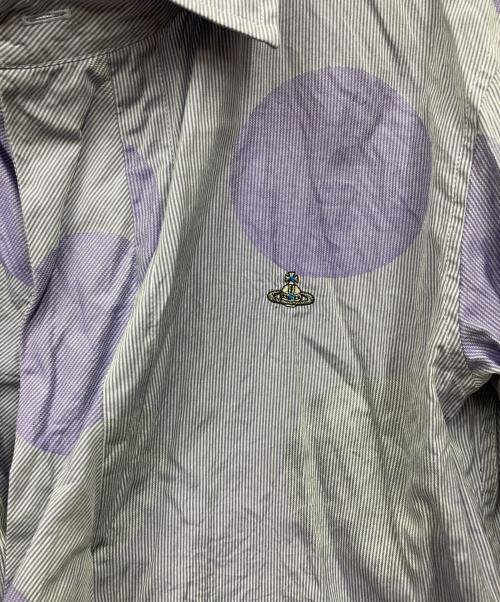 Vivienne Westwood man（ヴィヴィアン ウェストウッド マン）Vivienne Westwood man (ヴィヴィアン ウェストウッド マン) ドット柄変形シャツ パープル サイズ:44の古着・服飾アイテム