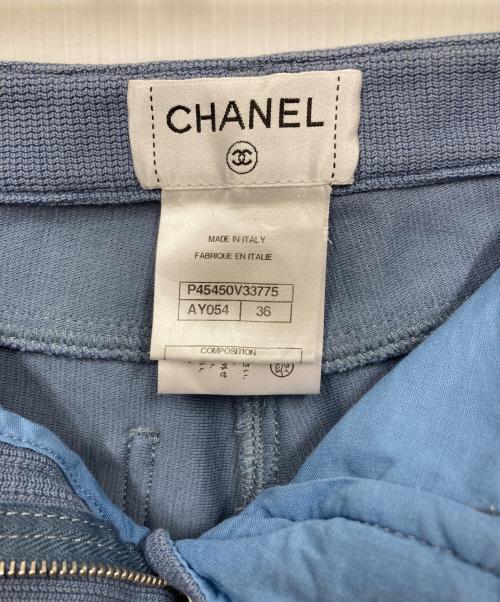 CHANEL（シャネル）CHANEL (シャネル) ココボタンテーパードパンツ スカイブルー サイズ:36の古着・服飾アイテム