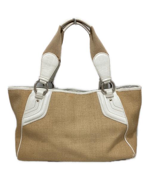 CELINE（セリーヌ）CELINE (セリーヌ) ストロー カゴブギーバッグ トートバッグ ベージュの古着・服飾アイテム