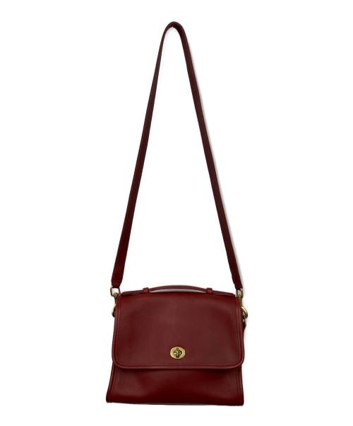 COACH（コーチ）COACH (コーチ) ターンロック2WAYバッグ レッドの古着・服飾アイテム