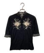 VIVIENNE TAMヴィヴィアンタム）の古着「刺繍パワーネットニット」｜ブラック