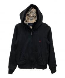 BURBERRY LONDON（バーバリーロンドン）の古着「ノバチェック ジップファーパーカー」｜ブラック
